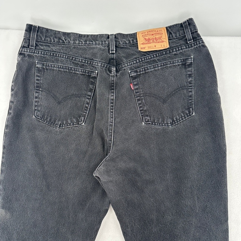 Levi's 522 Women 37 Black Tapered Leg Jeans High Rise Vintage Made in USA Y2K - Picture 4 of 8
